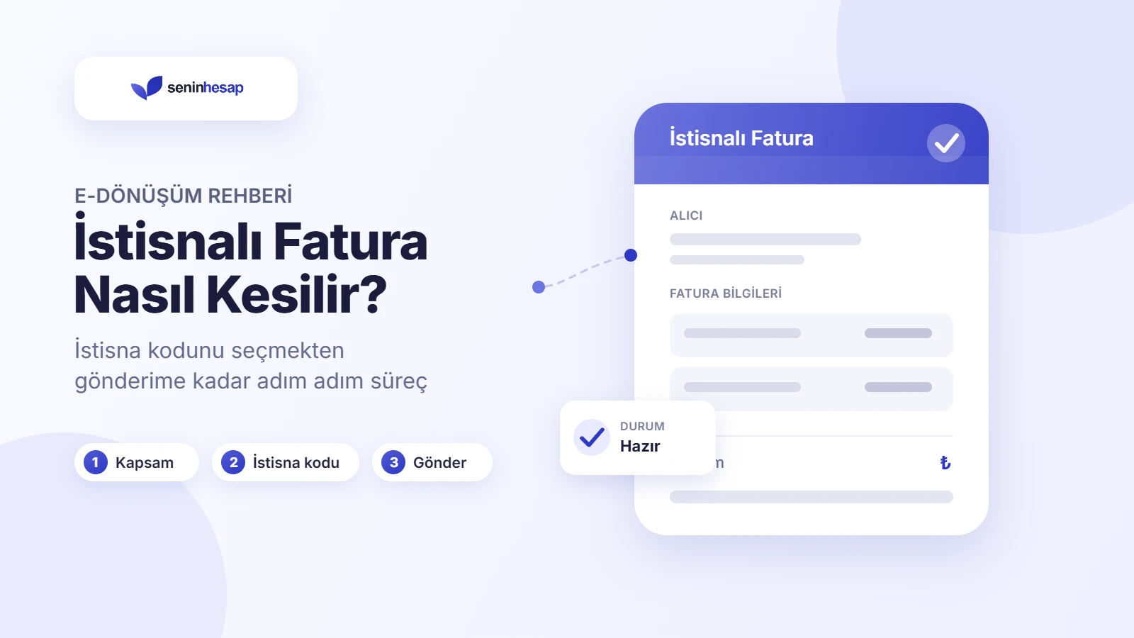 İstisnalı fatura nasıl kesilir adımlarını gösteren rehber görseli