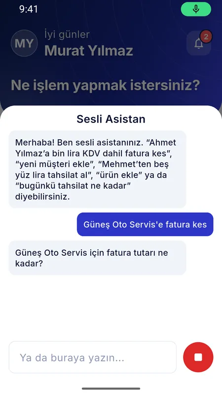 Senin Hesap sesli asistanı: